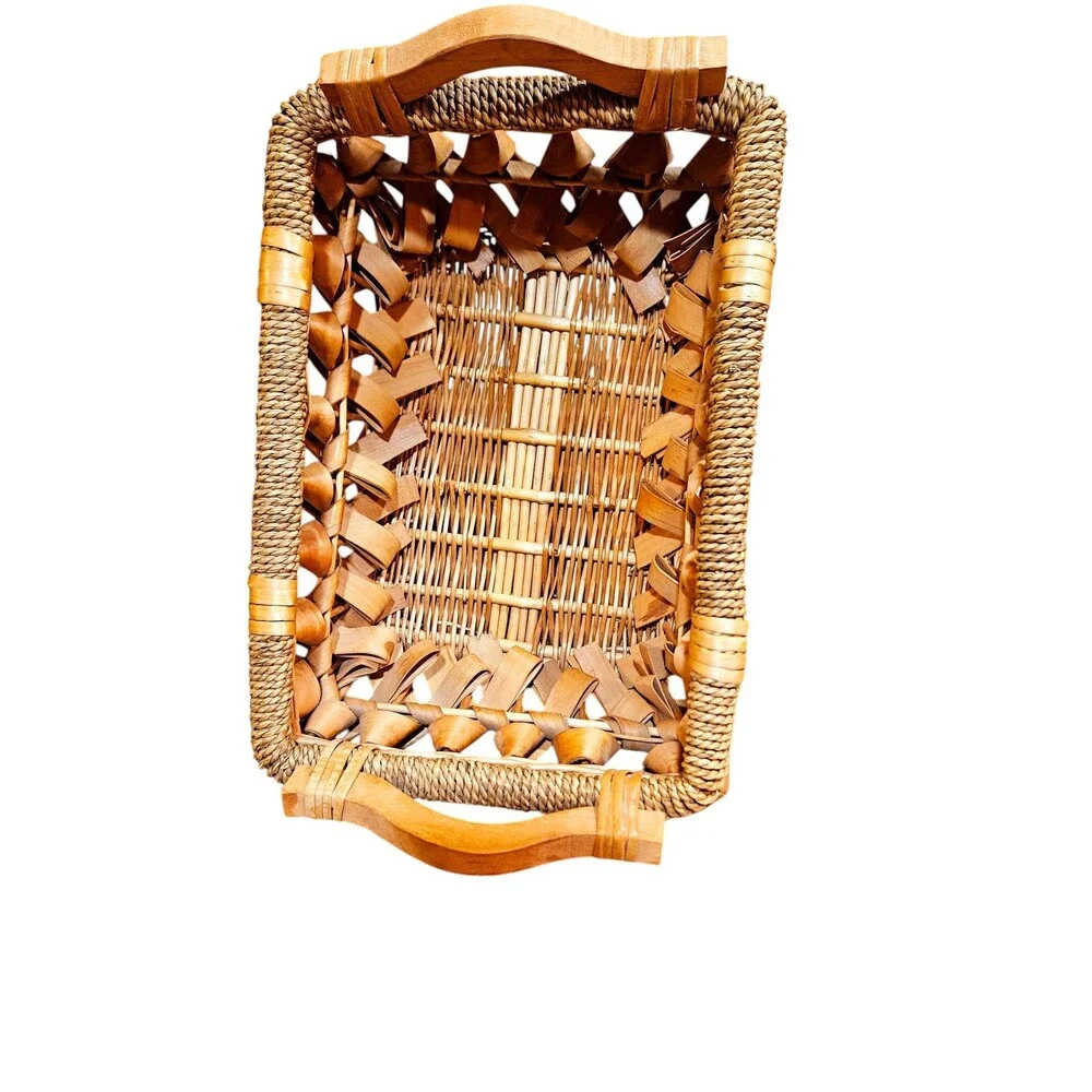 Vintage Wicker Basket With Handles, 14